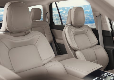 The interior of a 2024 Lincoln Aviator® SUV in the Sandstone interior color | Beck Lincoln in Palatka FL